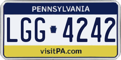 PA license plate LGG4242