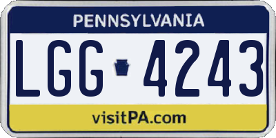 PA license plate LGG4243