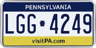 PA license plate LGG4249
