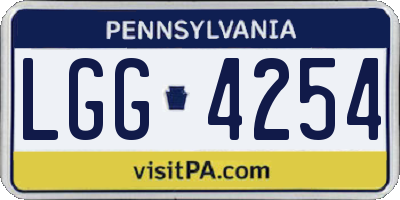 PA license plate LGG4254