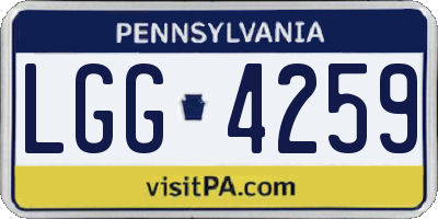 PA license plate LGG4259