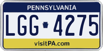 PA license plate LGG4275