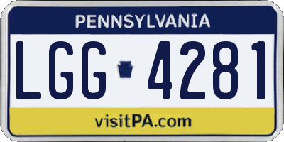 PA license plate LGG4281