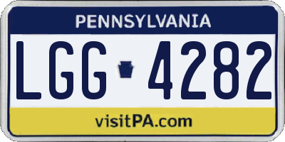 PA license plate LGG4282