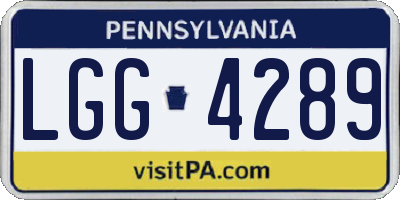 PA license plate LGG4289