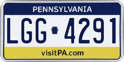 PA license plate LGG4291