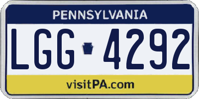 PA license plate LGG4292