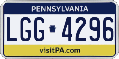 PA license plate LGG4296