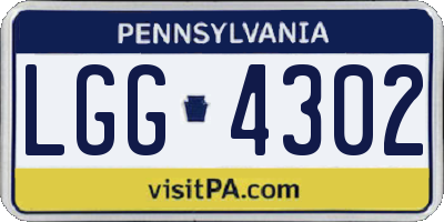 PA license plate LGG4302