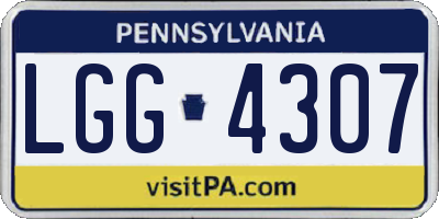 PA license plate LGG4307