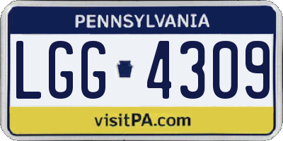 PA license plate LGG4309