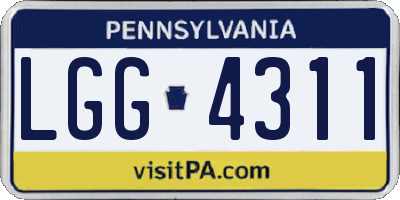 PA license plate LGG4311