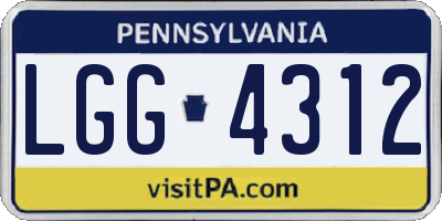 PA license plate LGG4312