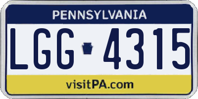 PA license plate LGG4315