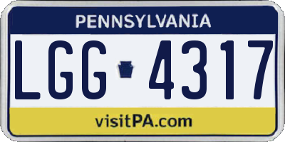 PA license plate LGG4317