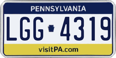 PA license plate LGG4319