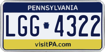 PA license plate LGG4322