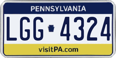 PA license plate LGG4324
