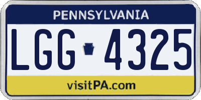 PA license plate LGG4325