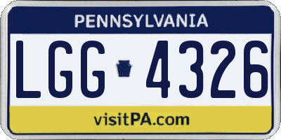 PA license plate LGG4326