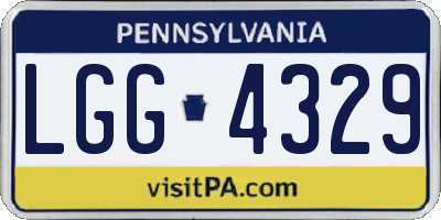 PA license plate LGG4329