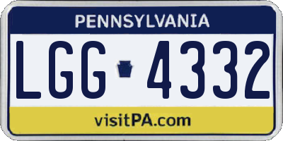 PA license plate LGG4332