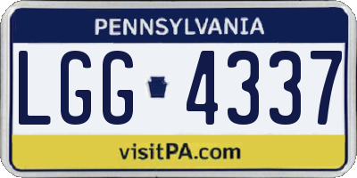 PA license plate LGG4337