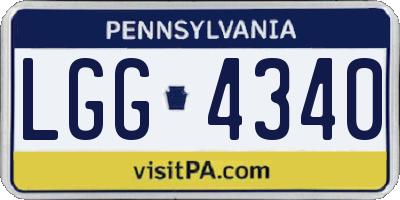 PA license plate LGG4340