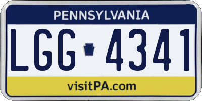 PA license plate LGG4341