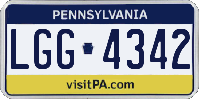 PA license plate LGG4342