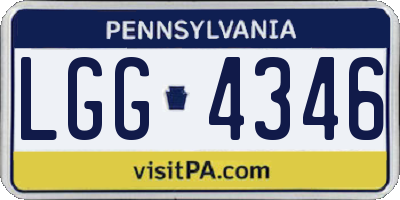 PA license plate LGG4346