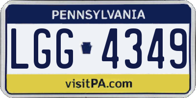 PA license plate LGG4349