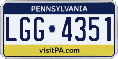PA license plate LGG4351