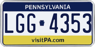 PA license plate LGG4353