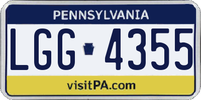 PA license plate LGG4355