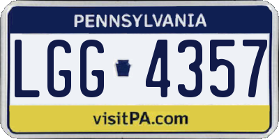 PA license plate LGG4357
