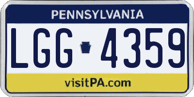 PA license plate LGG4359