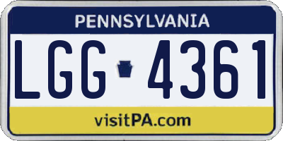 PA license plate LGG4361