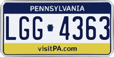 PA license plate LGG4363