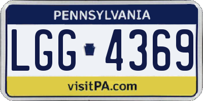 PA license plate LGG4369