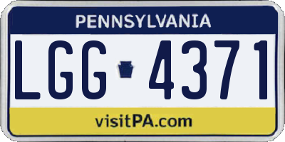 PA license plate LGG4371