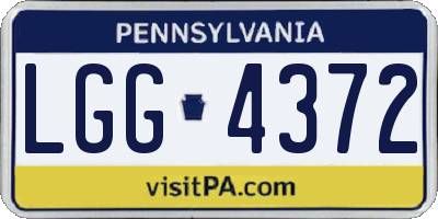 PA license plate LGG4372
