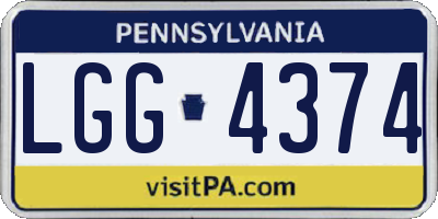 PA license plate LGG4374