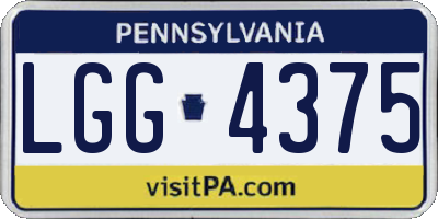 PA license plate LGG4375