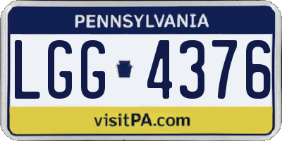 PA license plate LGG4376