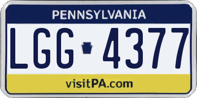 PA license plate LGG4377