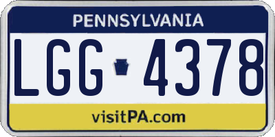 PA license plate LGG4378