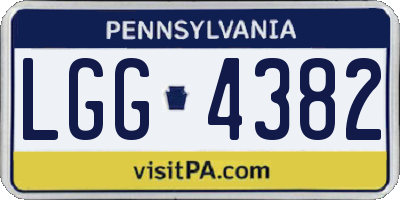 PA license plate LGG4382