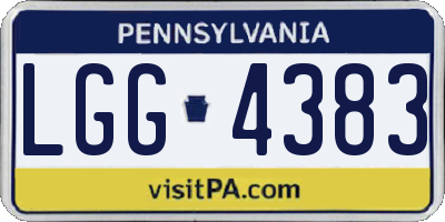 PA license plate LGG4383
