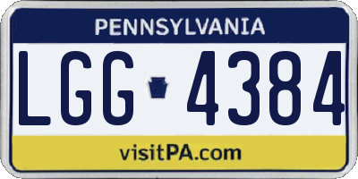 PA license plate LGG4384